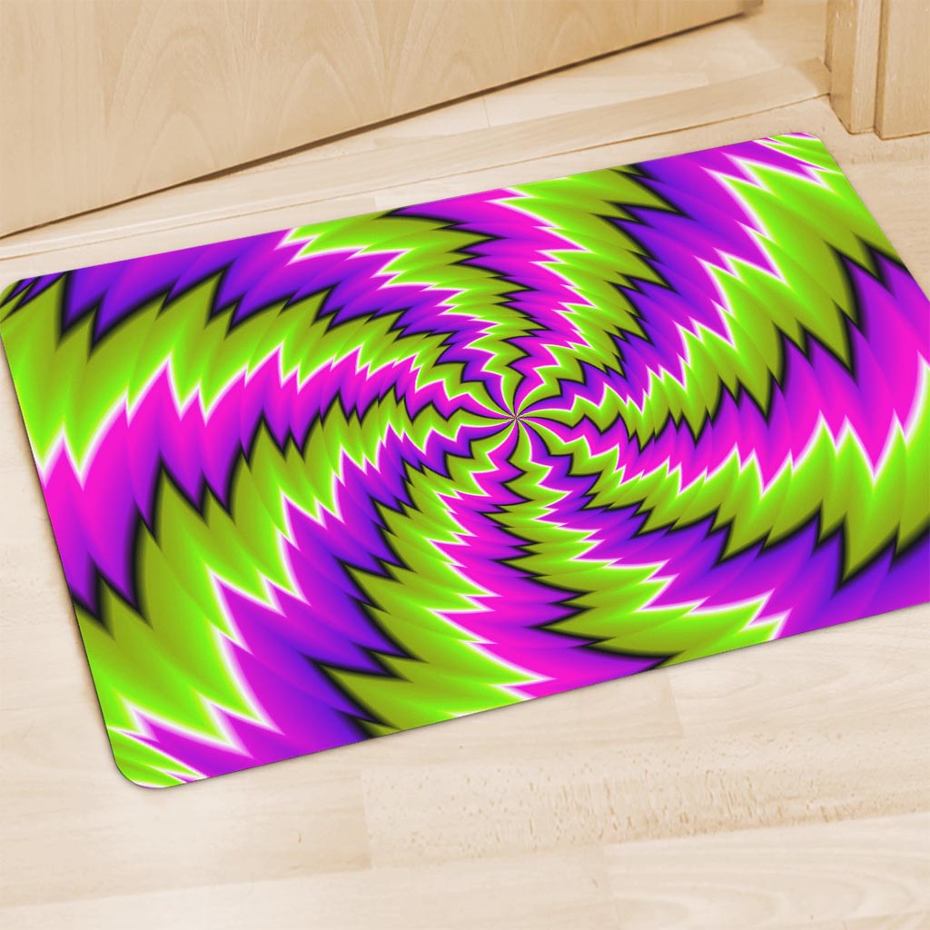 Green Vortex Moving Optical Illusion Polyester Doormat