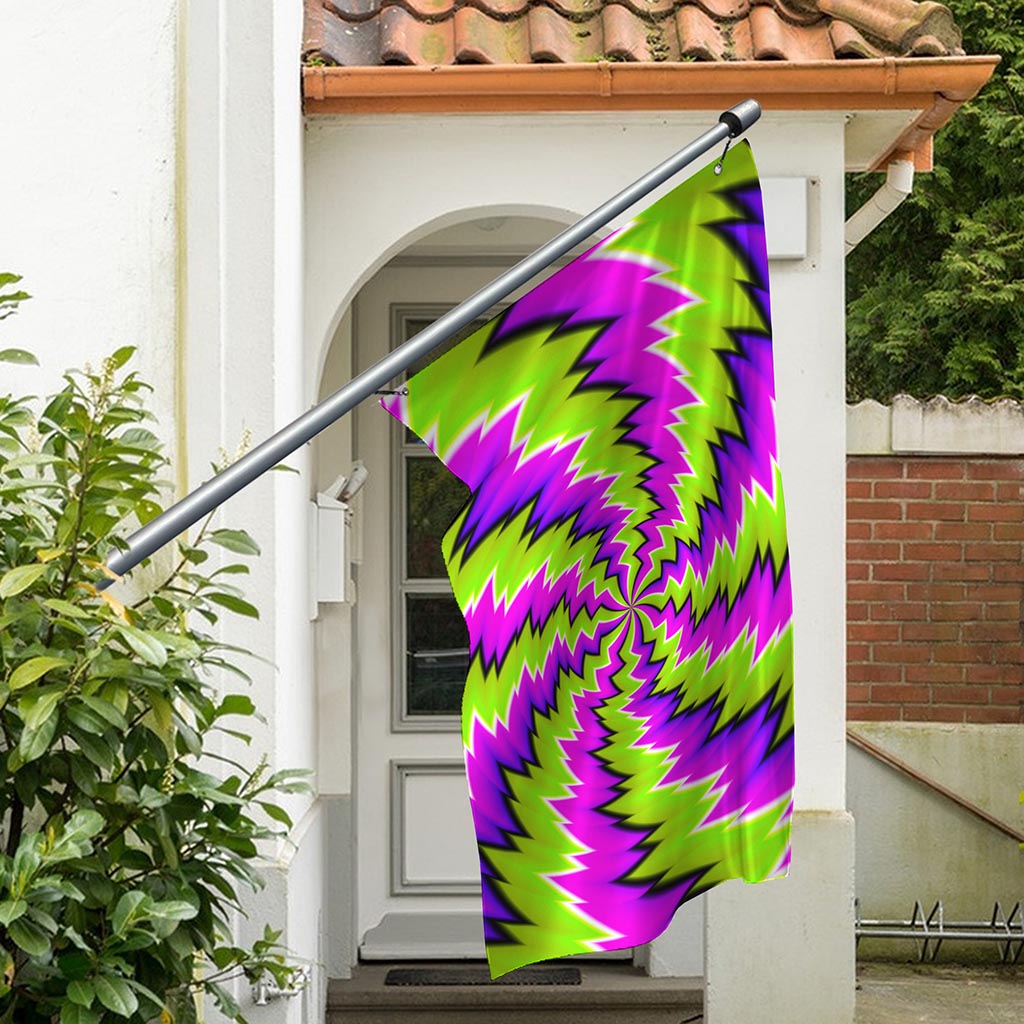 Green Vortex Moving Optical Illusion Polyester Flag