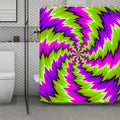 Green Vortex Moving Optical Illusion Polyester Shower Curtain