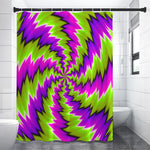 Green Vortex Moving Optical Illusion Premium Shower Curtain