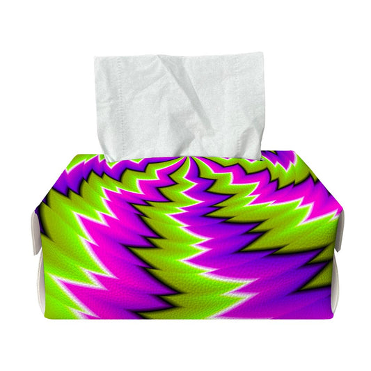 Green Vortex Moving Optical Illusion Rectangle Tissue Box Cover