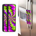 Green Vortex Moving Optical Illusion Refrigerator Handle Covers