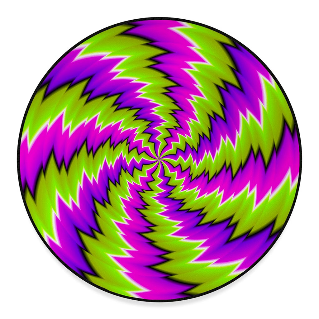 Green Vortex Moving Optical Illusion Round Floor Mat