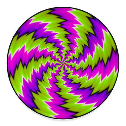 Green Vortex Moving Optical Illusion Round Floor Mat