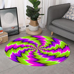 Green Vortex Moving Optical Illusion Round Rug