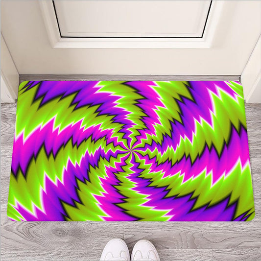 Green Vortex Moving Optical Illusion Rubber Doormat