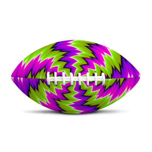 Green Vortex Moving Optical Illusion Rugby Ball