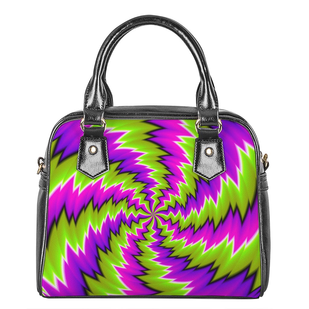 Green Vortex Moving Optical Illusion Shoulder Handbag