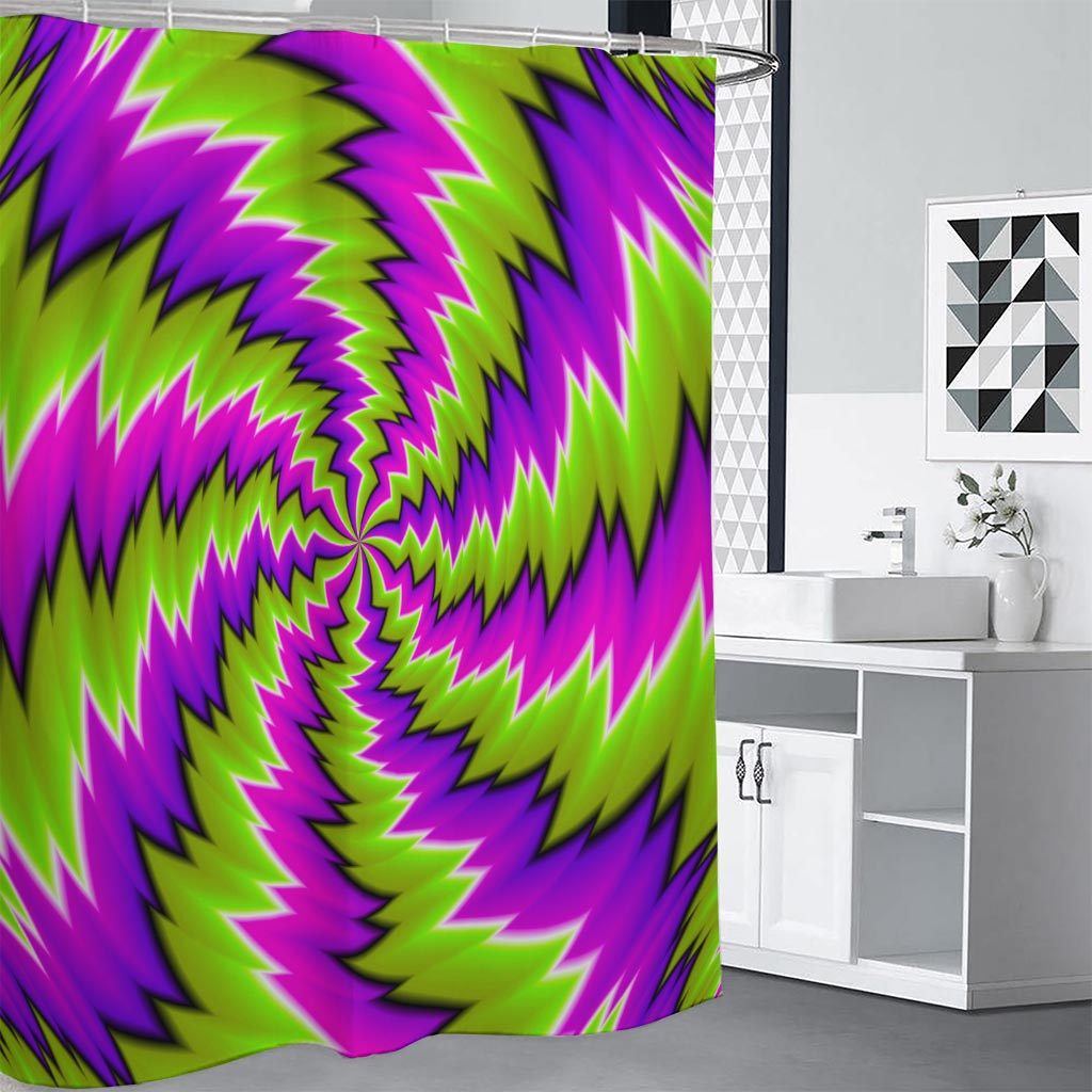 Green Vortex Moving Optical Illusion Shower Curtain