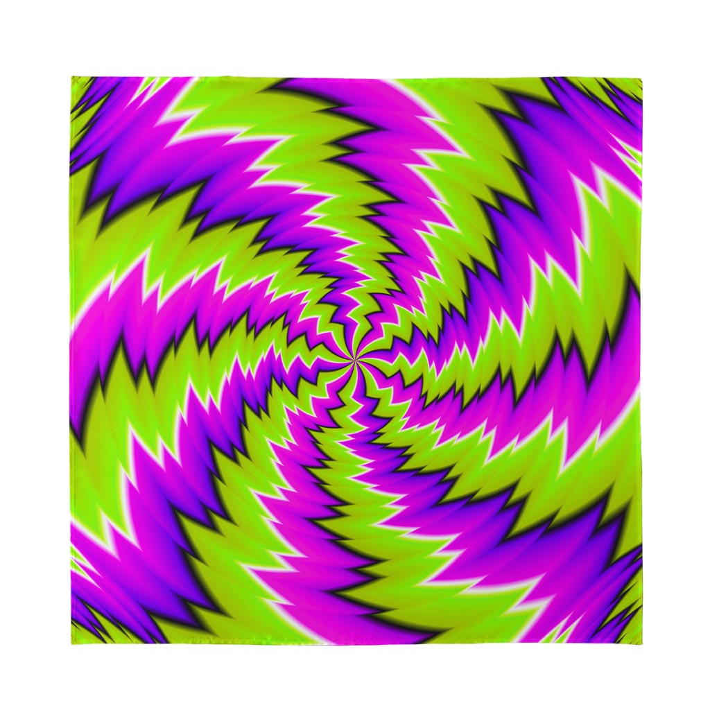 Green Vortex Moving Optical Illusion Silk Bandana