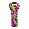 Green Vortex Moving Optical Illusion Single Neoprene Wine Tote