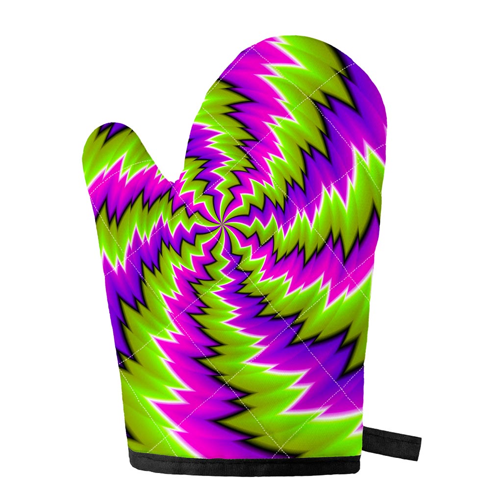 Green Vortex Moving Optical Illusion Single Oven Mitt