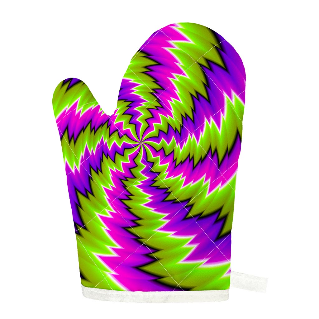 Green Vortex Moving Optical Illusion Single Oven Mitt