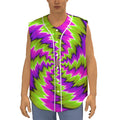 Green Vortex Moving Optical Illusion Sleeveless Baseball Jersey
