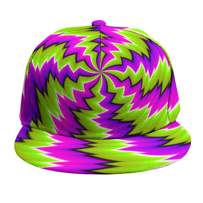 Green Vortex Moving Optical Illusion Snapback Cap