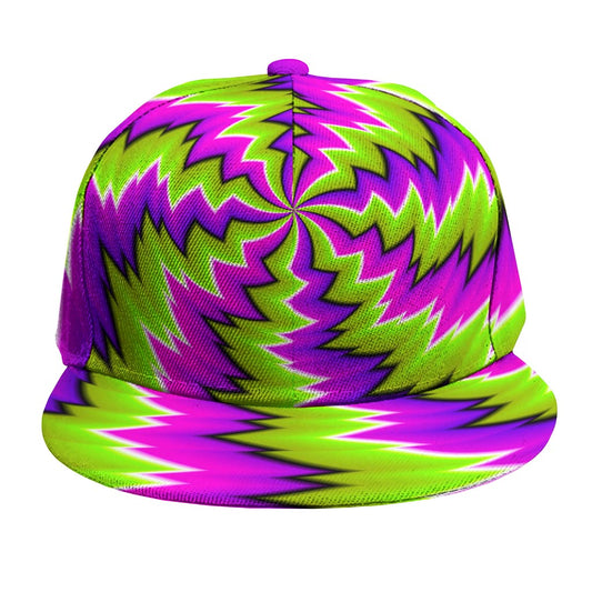 Green Vortex Moving Optical Illusion Snapback Cap