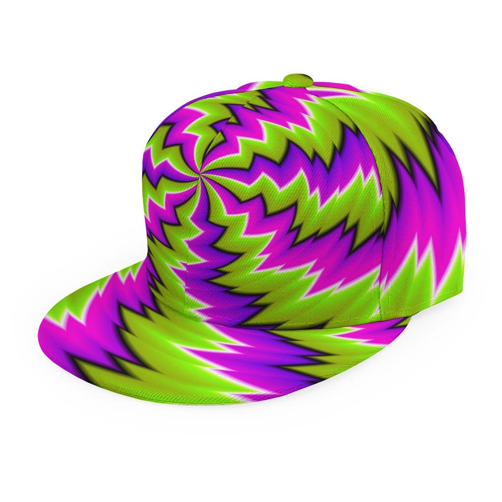 Green Vortex Moving Optical Illusion Snapback Cap