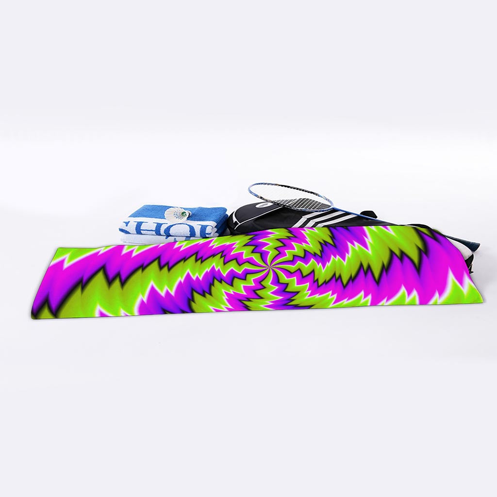 Green Vortex Moving Optical Illusion Sports Towel