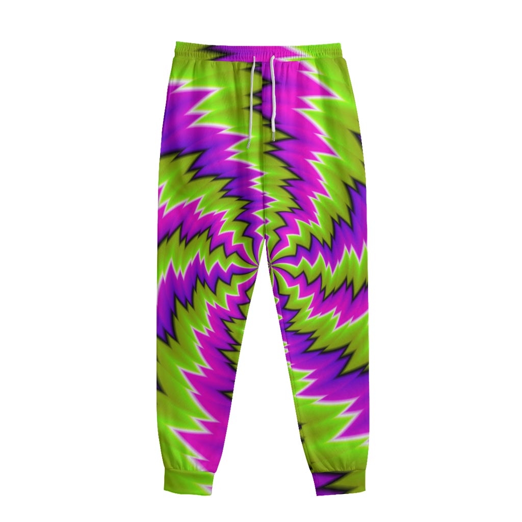 Green Vortex Moving Optical Illusion Sweatpants