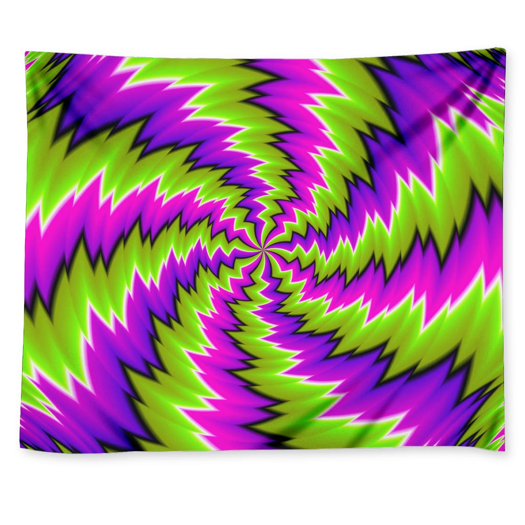 Green Vortex Moving Optical Illusion Tapestry