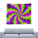 Green Vortex Moving Optical Illusion Tapestry