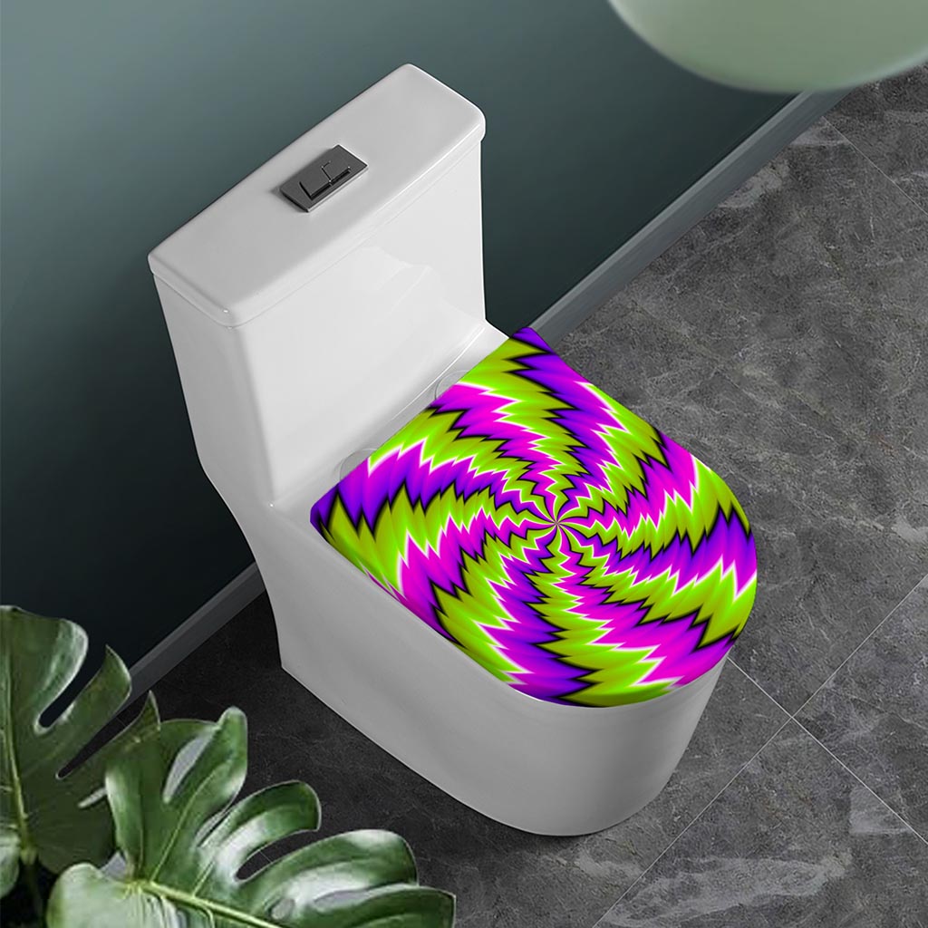 Green Vortex Moving Optical Illusion Toilet Lid Cover