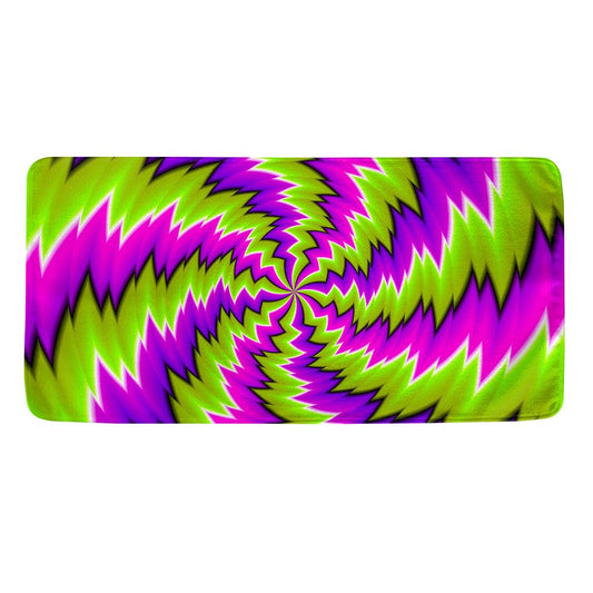 Green Vortex Moving Optical Illusion Towel