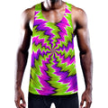 Green Vortex Moving Optical Illusion Men's Workout Tank Top
