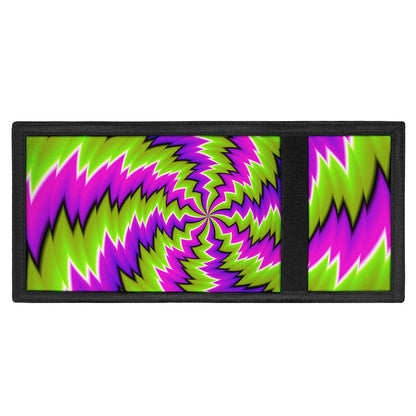 Green Vortex Moving Optical Illusion Trifold Wallet