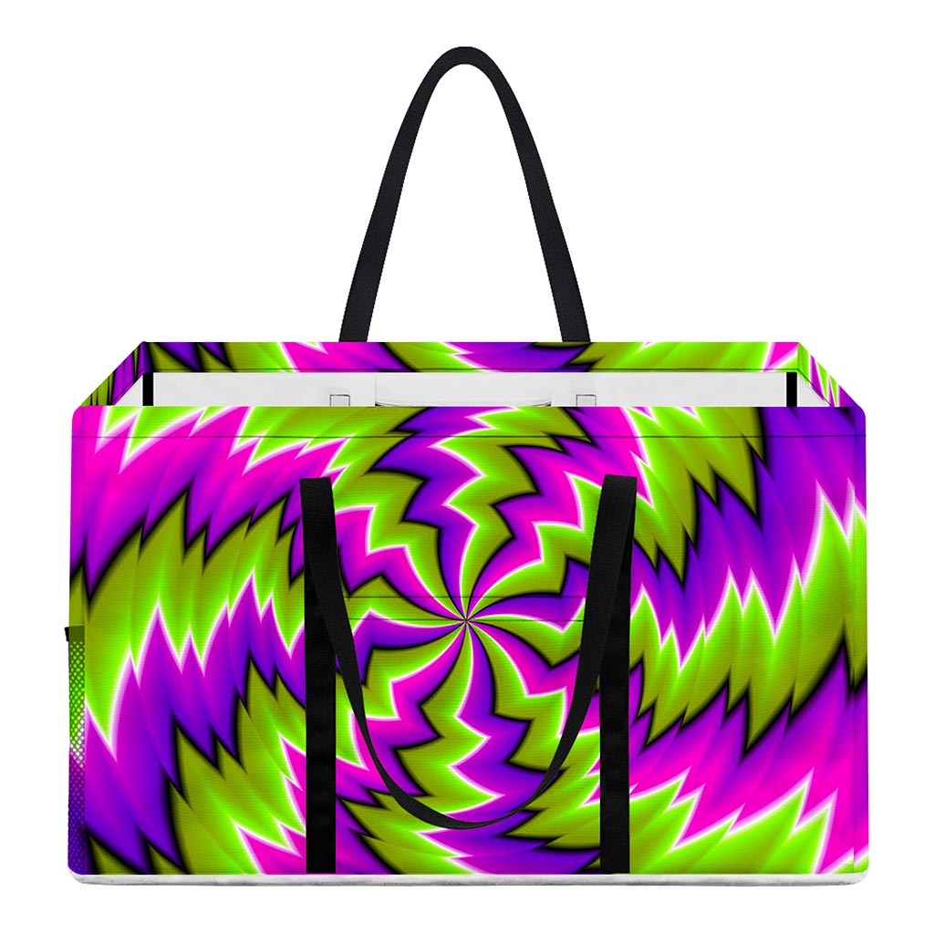 Green Vortex Moving Optical Illusion Utility Tote Bag
