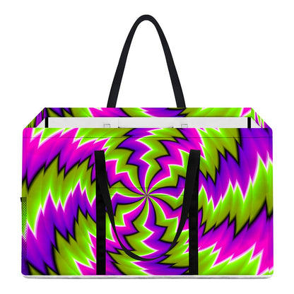 Green Vortex Moving Optical Illusion Utility Tote Bag