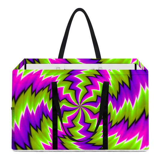 Green Vortex Moving Optical Illusion Utility Tote Bag