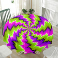 Green Vortex Moving Optical Illusion Waterproof Round Tablecloth