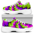 Green Vortex Moving Optical Illusion White Chunky Shoes