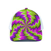 Green Vortex Moving Optical Illusion White Mesh Trucker Cap