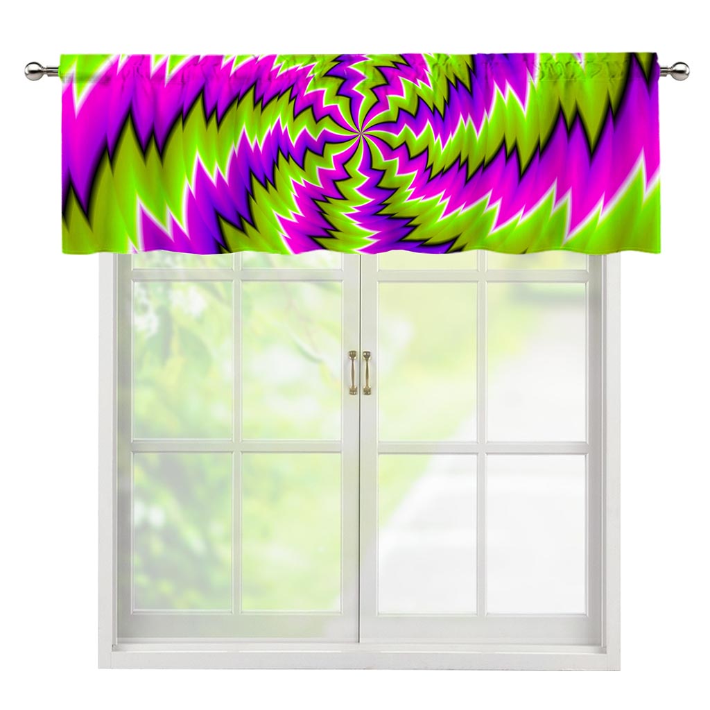 Green Vortex Moving Optical Illusion Window Valance