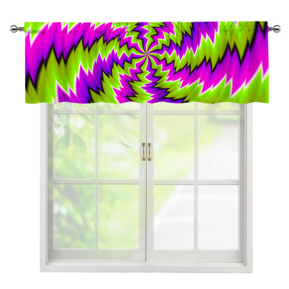 Green Vortex Moving Optical Illusion Window Valance
