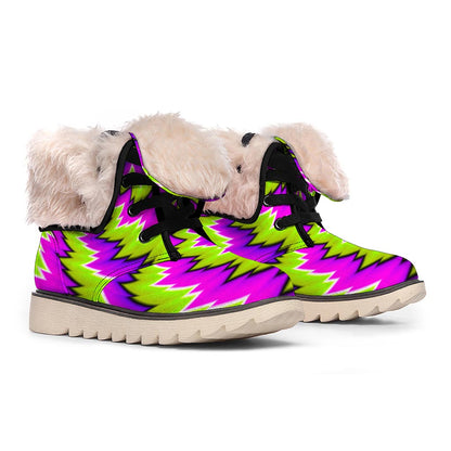 Green Vortex Moving Optical Illusion Winter Boots