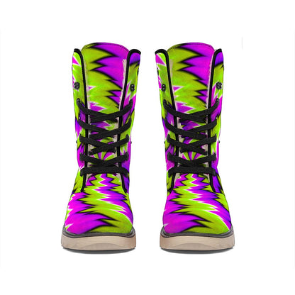 Green Vortex Moving Optical Illusion Winter Boots