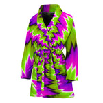 Green Vortex Moving Optical Illusion Women's Bathrobe