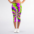 Green Vortex Moving Optical Illusion Women's Capri Leggings