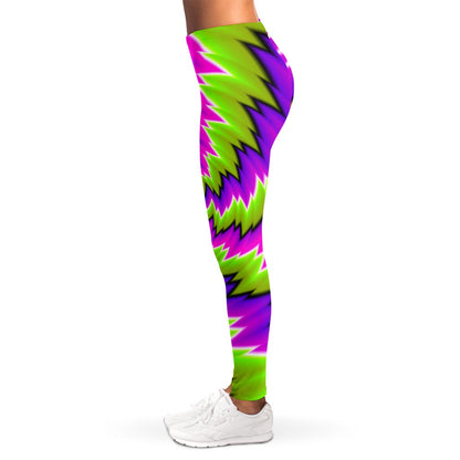 Green Vortex Moving Optical Illusion Women's Leggings