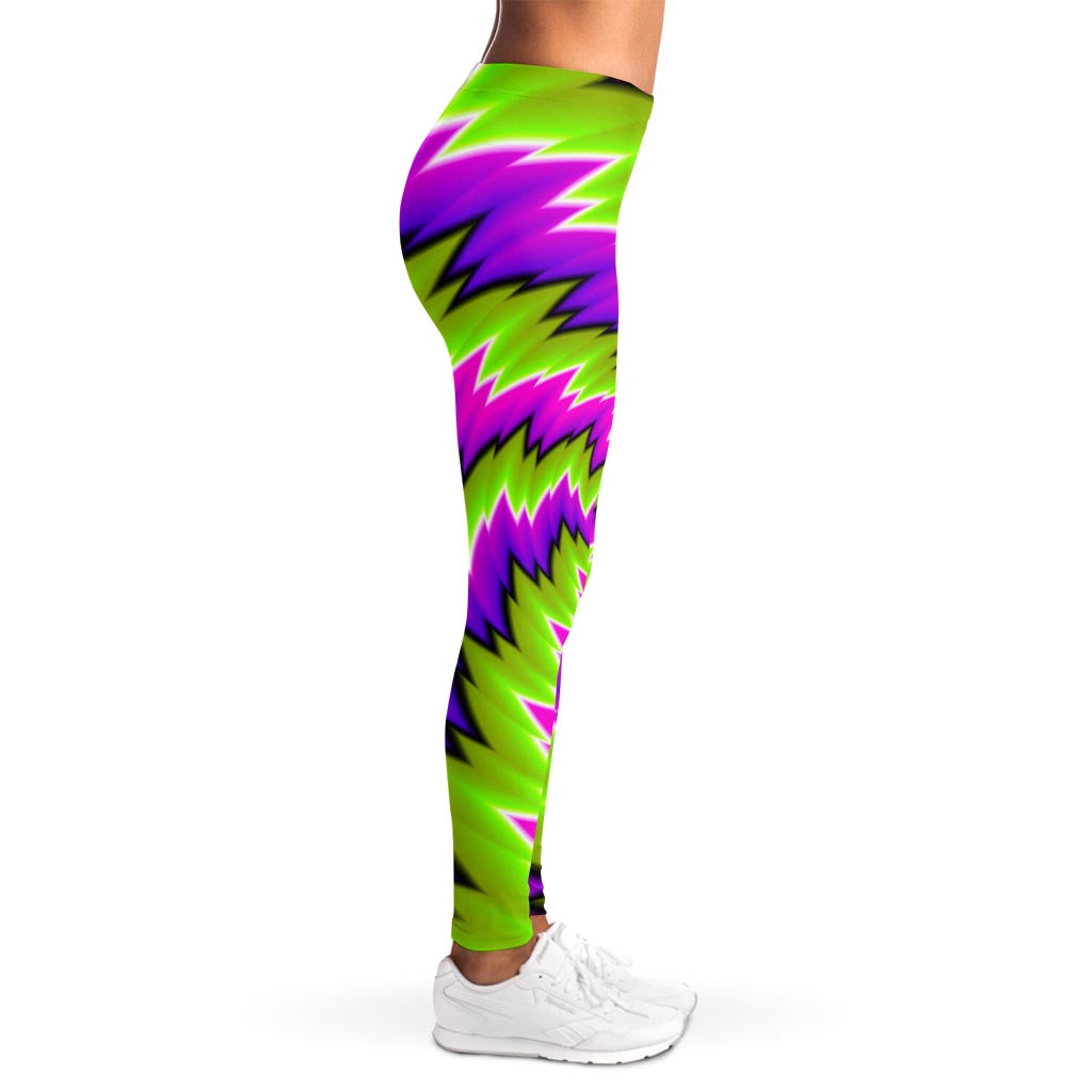 Green Vortex Moving Optical Illusion Women's Leggings