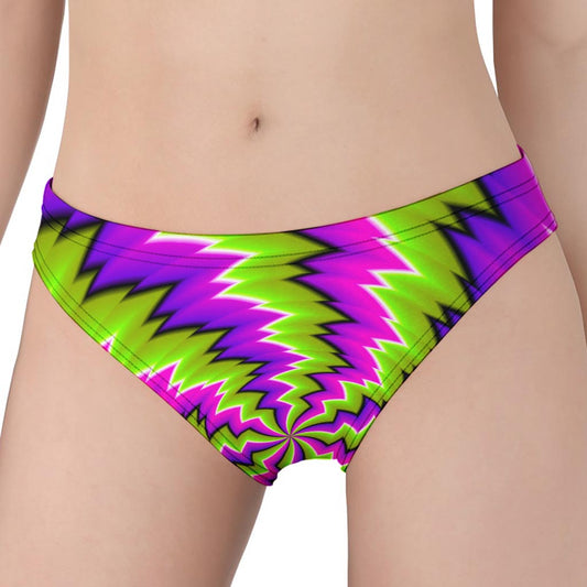 Green Vortex Moving Optical Illusion Women's Panties