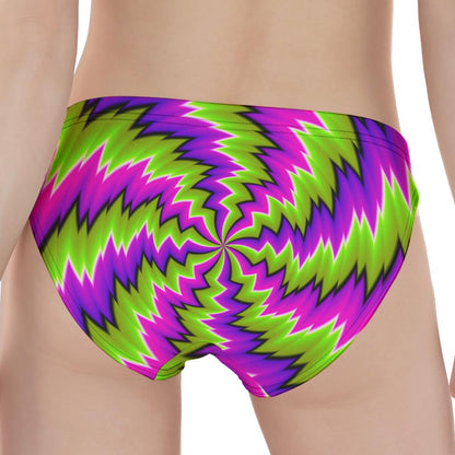 Green Vortex Moving Optical Illusion Women's Panties