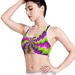 Green Vortex Moving Optical Illusion Women's Sports Bra