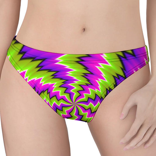 Green Vortex Moving Optical Illusion Women's Thong