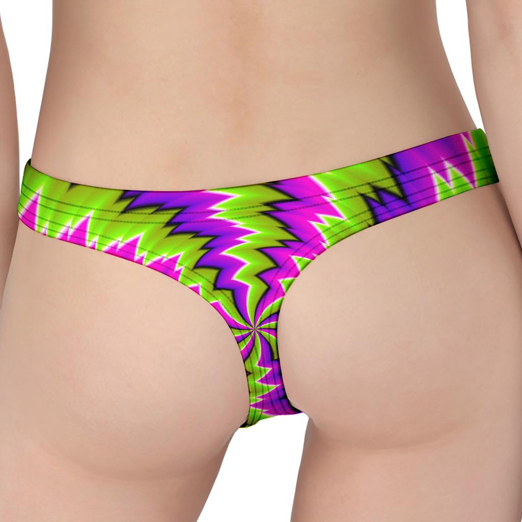 Green Vortex Moving Optical Illusion Women's Thong