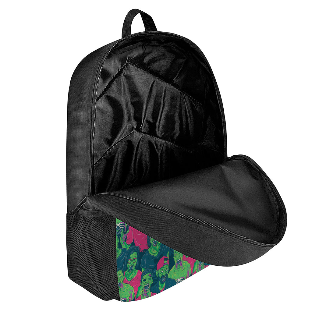 Green Walking Zombie Print 17 Inch Backpack