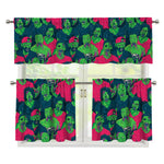 Green Walking Zombie Print 3 Piece Kitchen Curtains